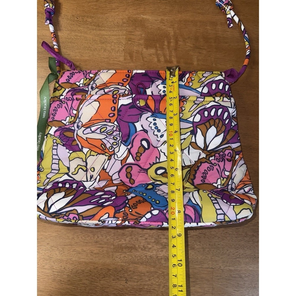 Vera Bradley Paprika Butterfly Quilted Cotton Crossbody Bag Purple Orange NEW - Picture 2 of 6